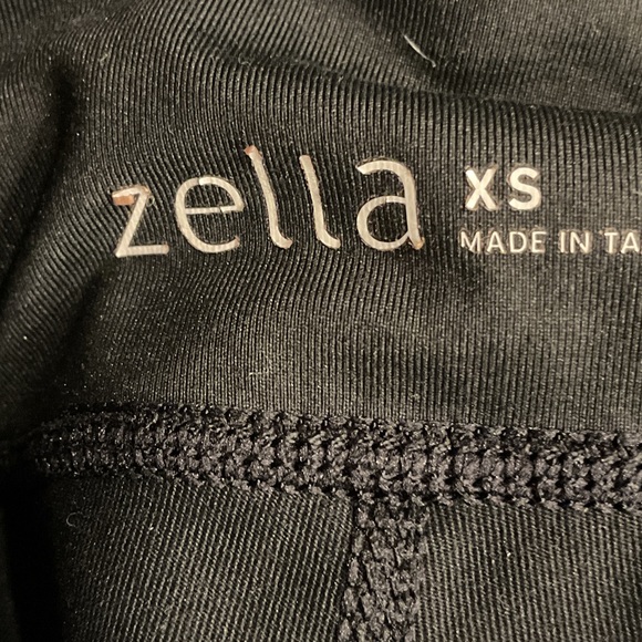 Zella Black Leggings with White Striping, Size XS - Picture 2 of 6